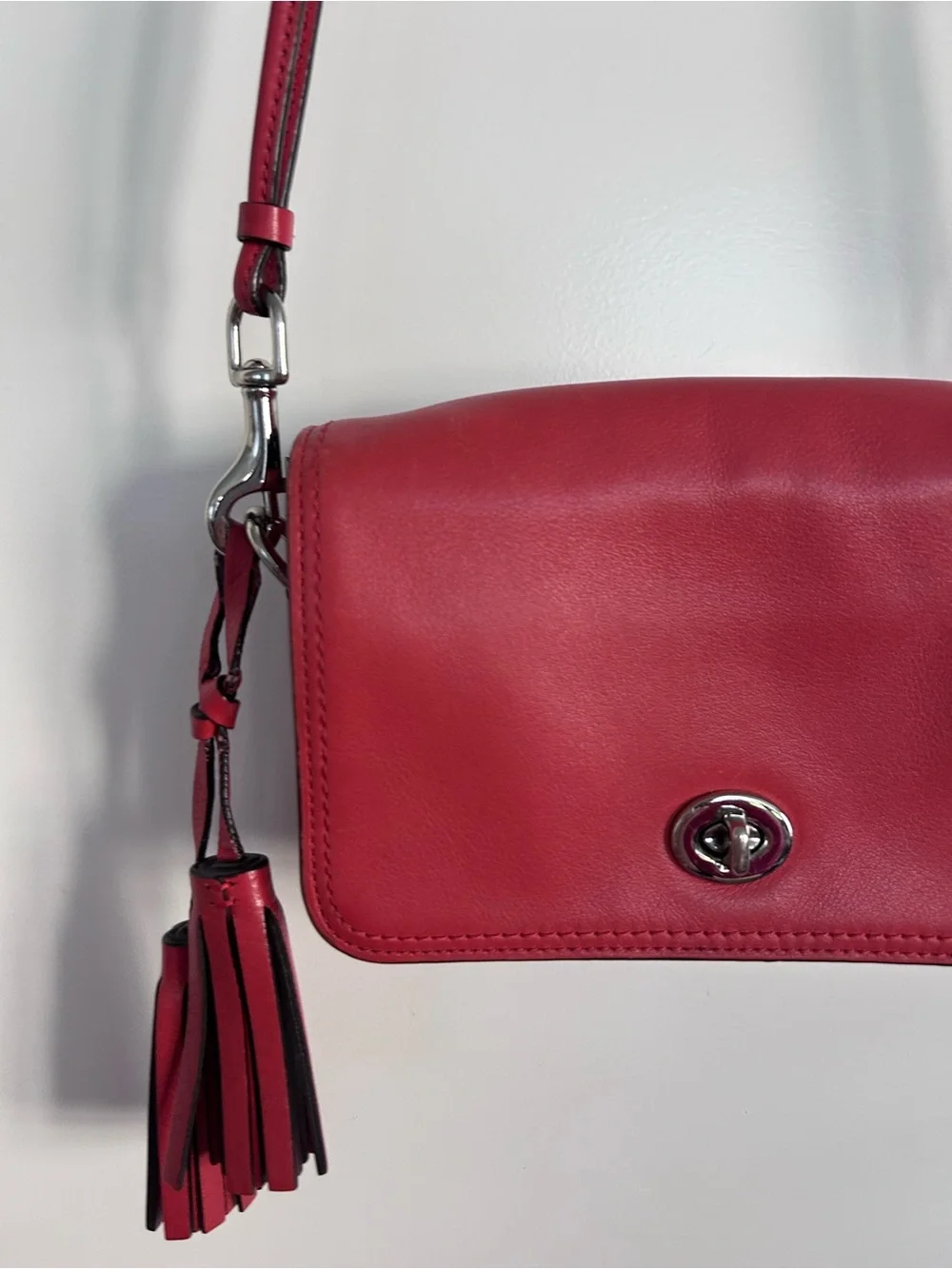 Coach Legacy Leather Carnelian Orange Penny Crossbody Purse 19914 RARE!